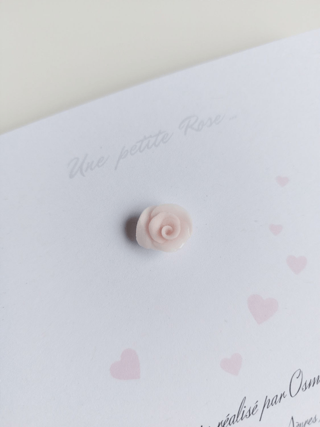 Carte Pin's Petite Rose Poudré