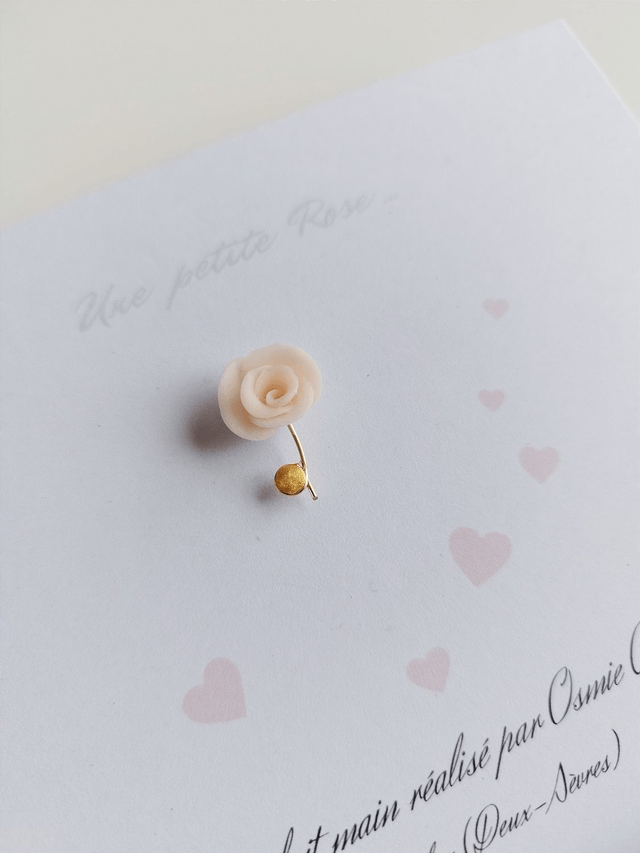 Carte Pin's Petite Rose Pêche