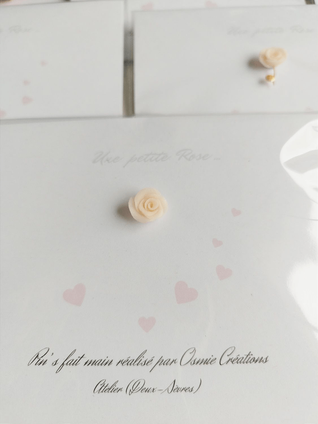 Carte Pin's Petite Rose Pêche