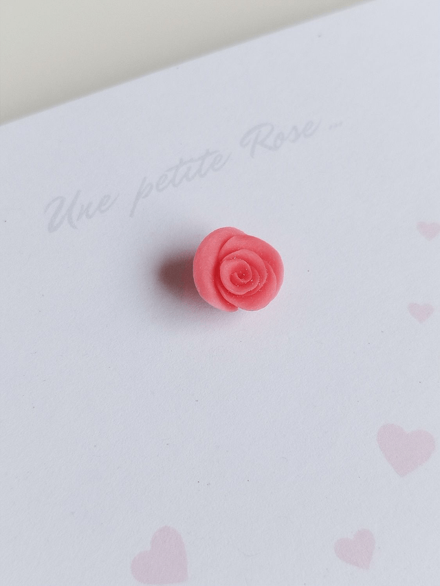 Carte Pin's Petite Rose Corail