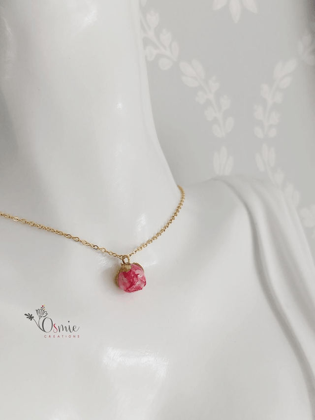 Collier Bouton de Rose - Pièce Unique Réf 203