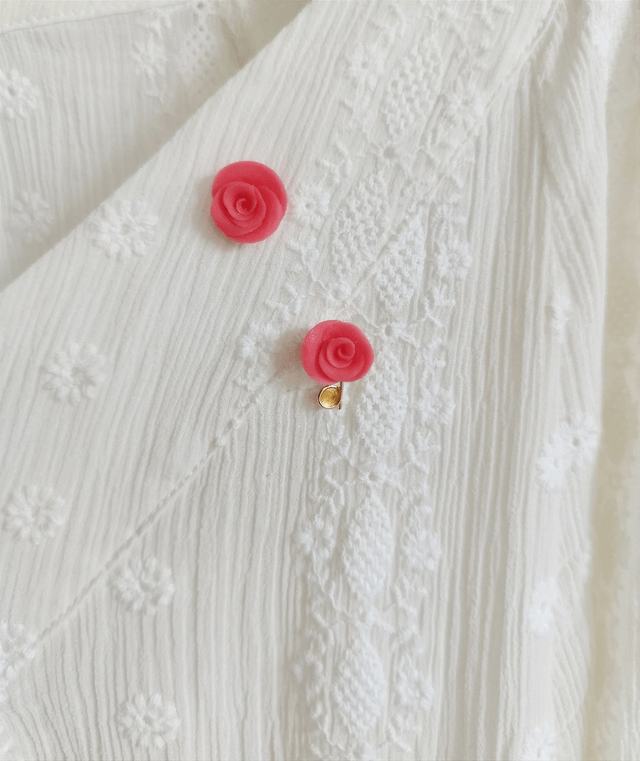 Carte Pin's Petite Rose Corail