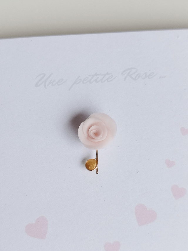 Carte Pin's Petite Rose Poudré