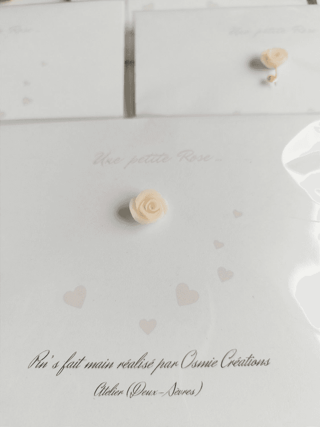 Carte Pin&#039;s Petite Rose Pêche